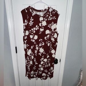 Maurices Burgundy Floral Midi Dress